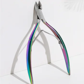 

Rainbow Nail Cuticle Nipper Stainless Steel Dead Skin Remover Scissor Plier Pusher Trimmer Remover Manicure Pedicure Clipper