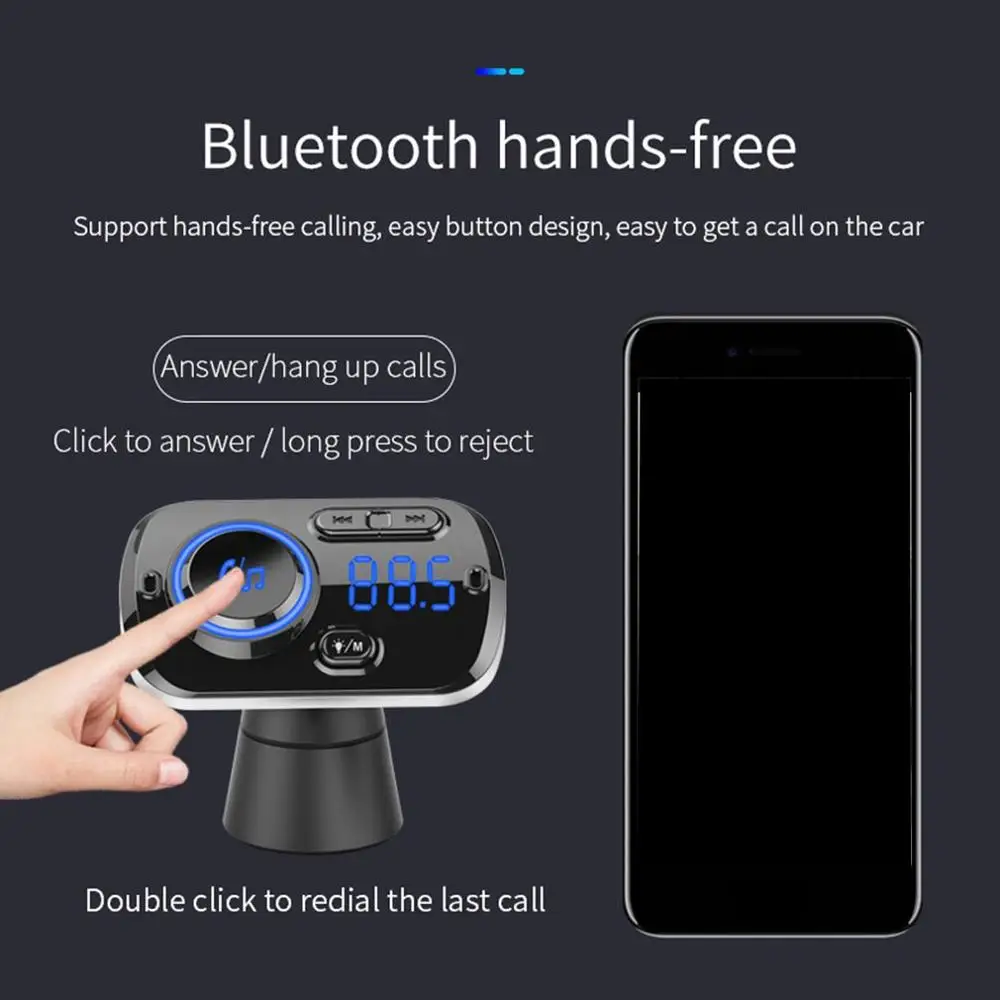 Автомобильный MP3 окружающий светильник музыкальный плеер Автомобильный телефон установленный приемник передатчик Быстрая зарядка автомобильное зарядное устройство