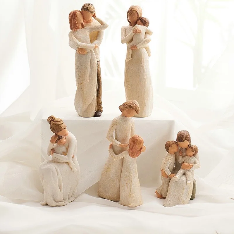 

Украшения из смолы в скандинавском стиле, креативная скульптура, для дома шкафа телевизора, семейные украшения, искусство, гостиная, маленький подарок для пары