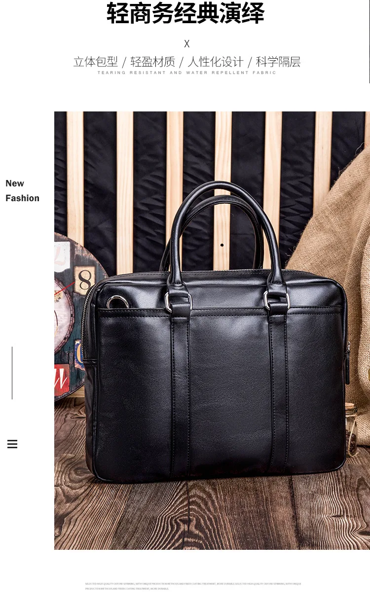 New Portable Commuter OL Business Bag Leather Fashion Youth Shoulder Crossbody Bag Casual Trendy Men's Briefcase