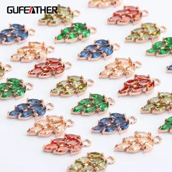 

GUFEATHER M452,jewelry accessories,diy zircon pendant,18k gold plated,0.3 microns,jump rings,jewelry making,diy earring,6pcs/lot
