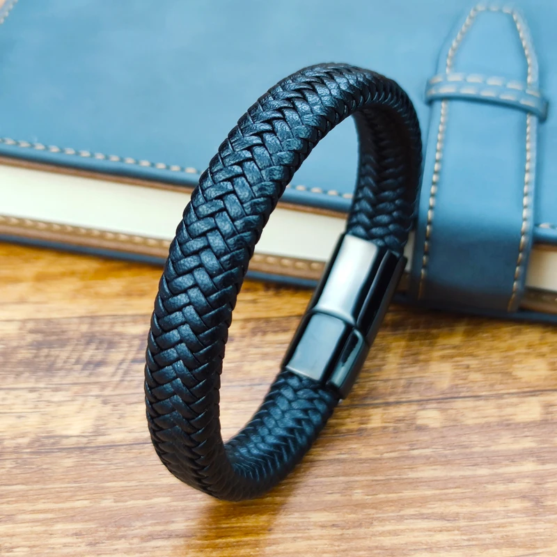 16 Strands Braided Genuine Leather Bracelet Men Jewelry Charms Design Stainless Steel Bracelet For Women Friend Gift bracelet jewelry