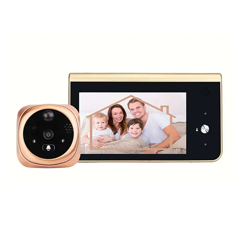 4,3 дюймов беспроводной глазок безопасности дверной Звонок 720P видео визуальный домофон ночного видения Pir умный Wifi дверной Звонок
