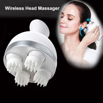 

OPHAX Waterproof wireless electric hand held shiastu manual 4 heads scalp massager device relax head massager massage relaxation