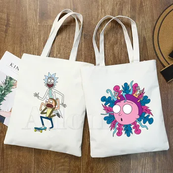 

Rick and Morty Design Shoulder Canvas Bags Large Capacity College Harajuku Handbag Women Bag Shopping Bag