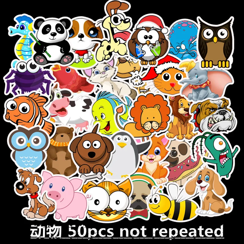 

50 Pcs/Lot Custom Stickers Papelaria Cute Animal Sticker Motorcycle Box Notebook Compute Stationery Sticker Waterproof TZ069G