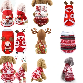 

Pet Dog Clothes Christmas Coat Pet Dog Puppy Christmas Costume Warm Santa Claus Hoodie Puppy Jumpsuit Vest Costume