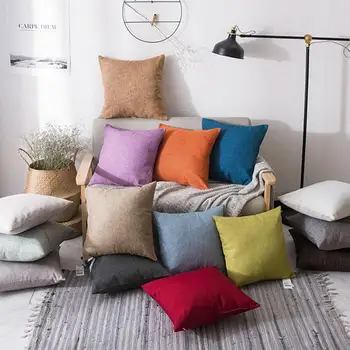 

Solid Color Pillow Case 45*45 Soft Linen Throw Pillow Cases Pillow Cover Pillowcases Decorative Pillows Home Body Pillow