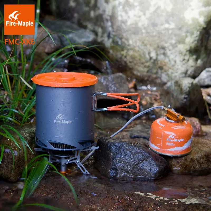 Fire Maple FMC-XK6  Heat Exchanger Pot 1L Foldable Cooking Pots with Mesh Bag Outdoor Camping Cookware 5