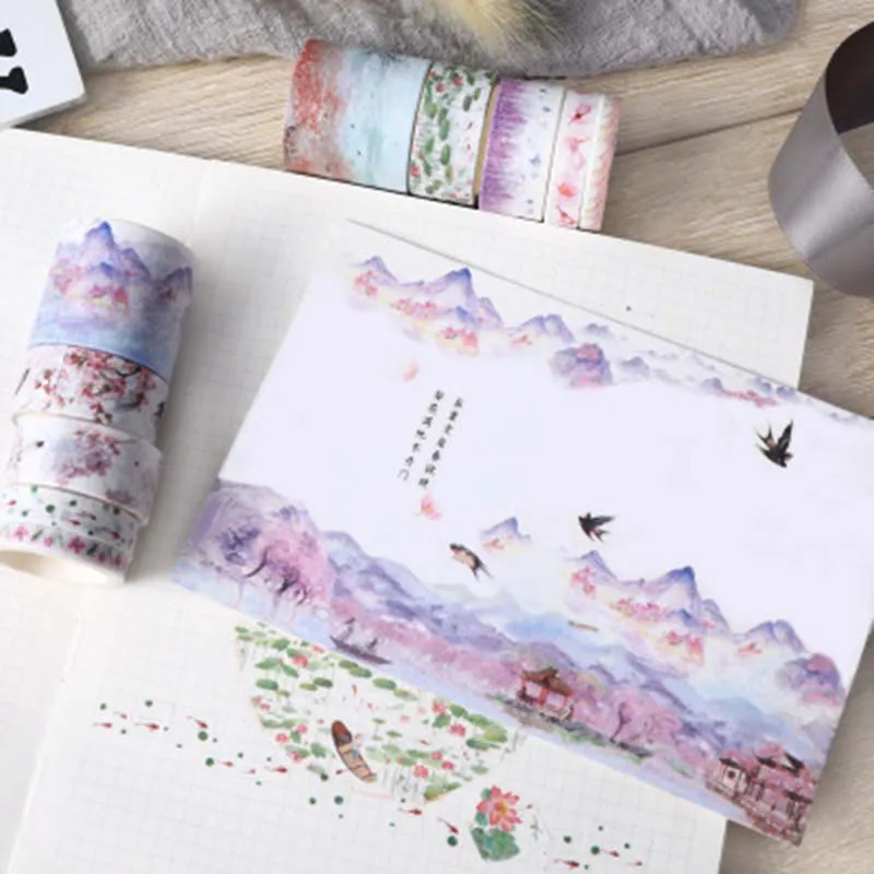10 шт./компл. Magic Сакура лес лента Washi Стикеры s клейкая лента Diy Скрапбукинг Стикеры этикетки клейкая лента