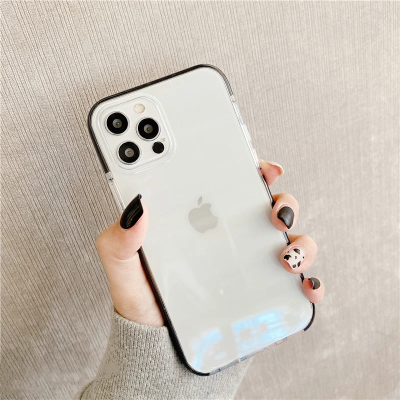 Transparent Anti-fall silicone Case for iphone 12 12Pro Max 11 11Pro
Max XR XS XS Max for iphone SE 7 8 Plus Protective capa