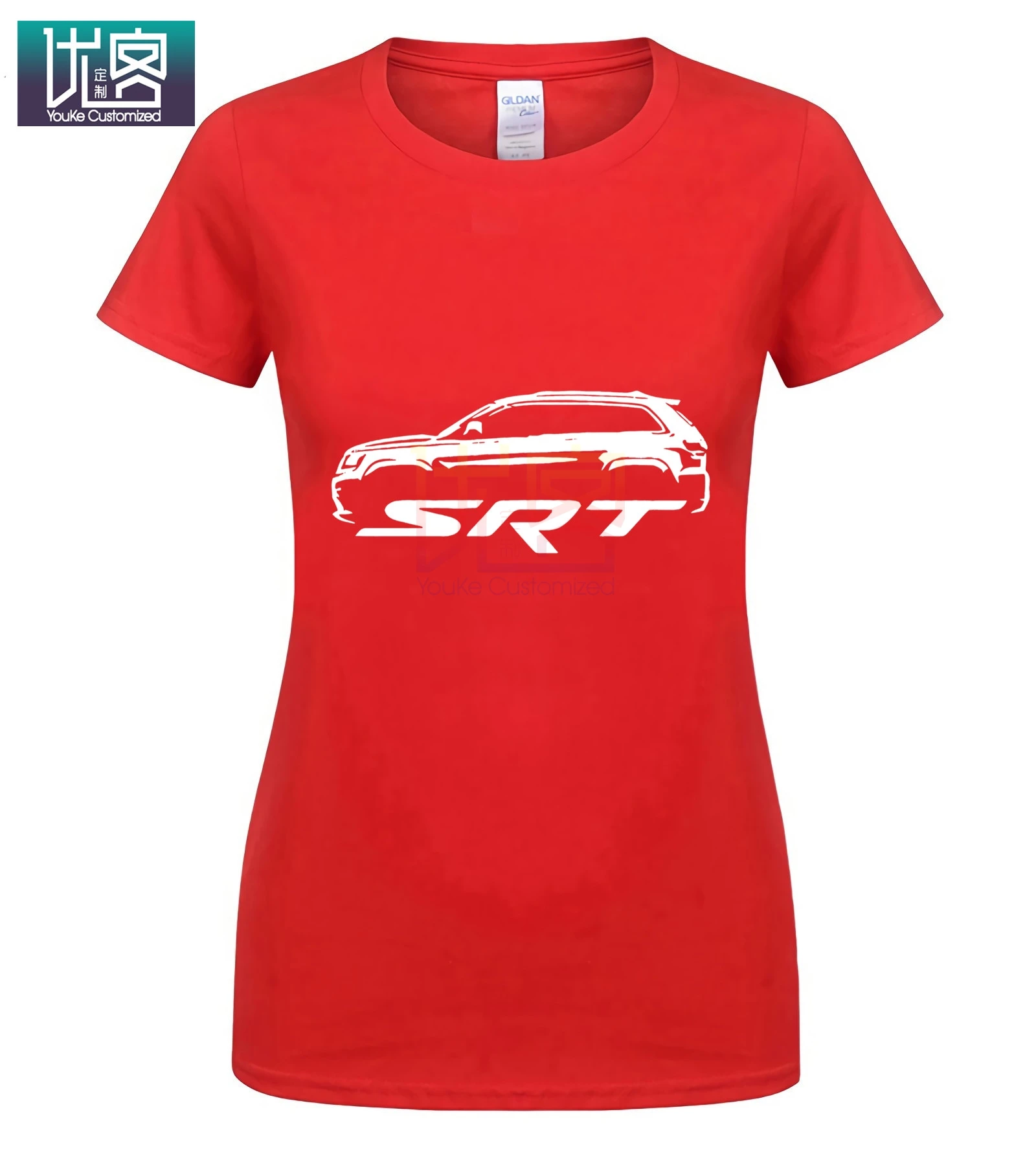 2011-16 Jeep Grand Cherokee SRT SRT8 контурный дизайн футболка Новинка футболка - Цвет: women red