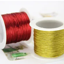 Золотой/Серебряный/красный цвет полиэфирное волокно шнур нить DIY веревка шарик бирка для изготовление браслета ожерелья украшения одежды