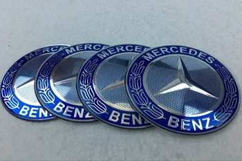 

4pcs/lot 65mm Black Blue Car Wheel Center Hub Caps Logo Stickers For Mercedes benz AMG A B R G Class GLK GLA C200 Wheel Sticker
