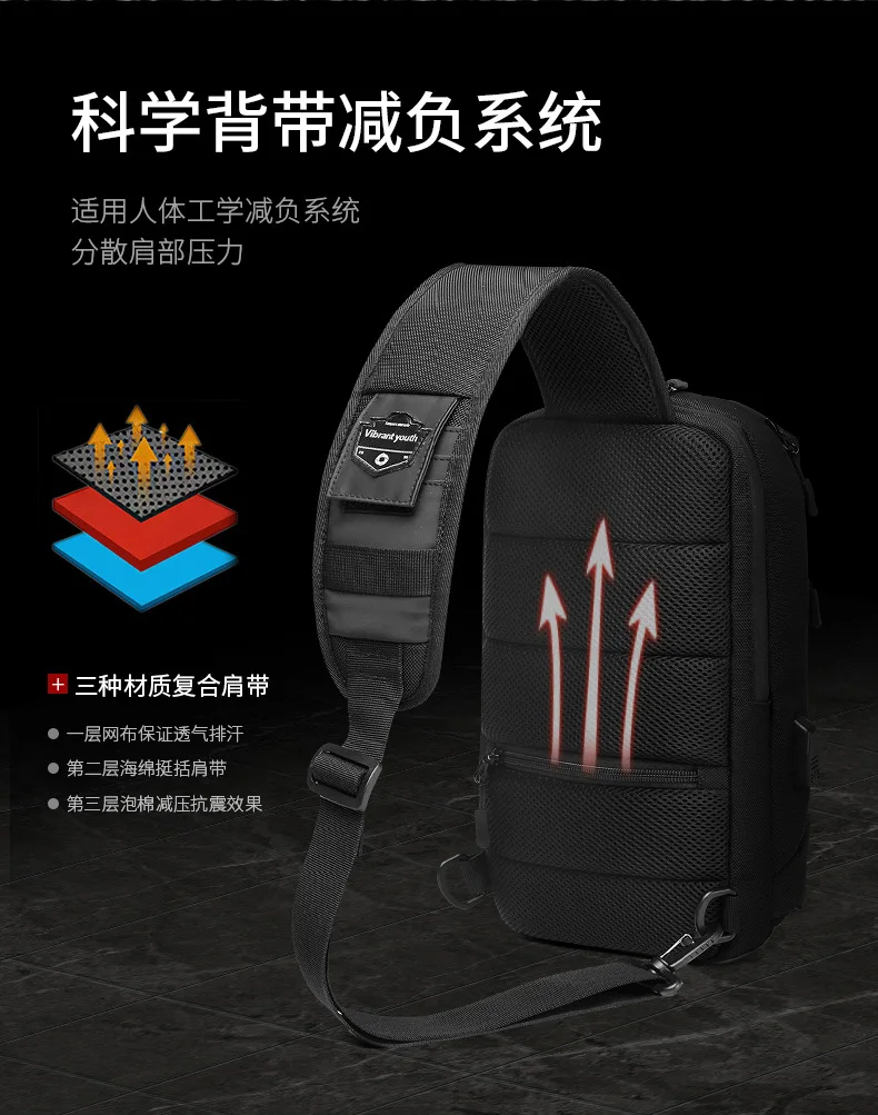 Камуфляжная мужская сумка через плечо, Оксфорд, USB зарядка, мужские нагрудные сумки, водонепроницаемая одноцветная сумка через плечо для мужчин, Короткие дорожные сумки-мессенджеры