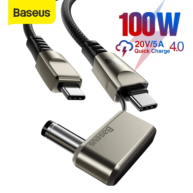 Baseus USB C to Type C DC Cable 100W Laptop Charger Power Cable for Lenovo ASUS