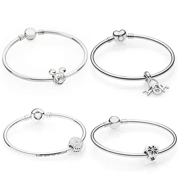 

2019 NEW 100% 925 Sterling Silver PERFECT MUM HANGING CHARM SNOWFLAKE HEART CHARM Tree of Hearts Charm Portret Beaded Bangle Set