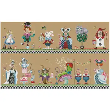 

Alice in Wonderland cartoon patterns Counted Cross Stitch 11CT 14CT 18ct Chinese Cross Stitch Kits Embroidery Needlework Sets