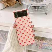 kawaii heart pattern flip phone case