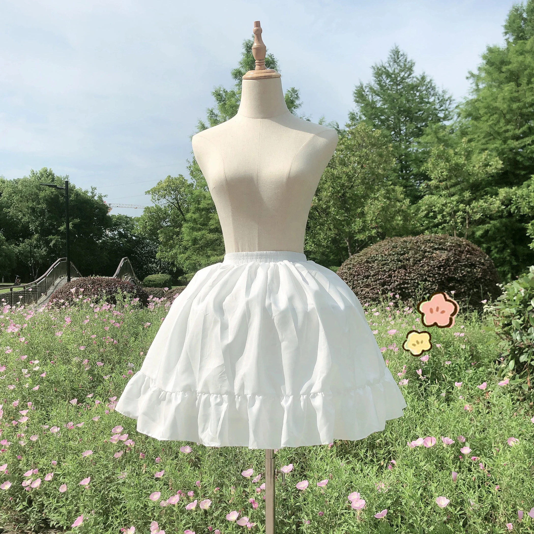 

Women Lolita Cosplay Jupon Cancan Crinoline Tutu White Ruffle Hoop Skirt Fluffy Petticoat Under Wedding Dress Underskirt