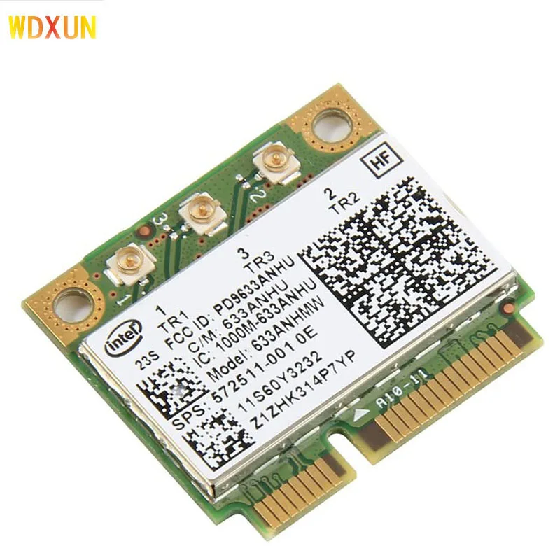 듀얼 밴드 633an 6300an 633anhmw 하프 미니 pcie 무선 wifi 카드 fru: 60y3233 60y3232 450m for ibm y460 x230 x220 t410 t420