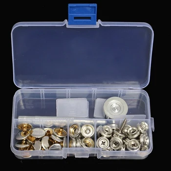 

15mm Screw Press Stud Stainless Steel Practical Tools Hardware Sockets Durable With Box Boat Cover Fitting Snap Fastener Kit