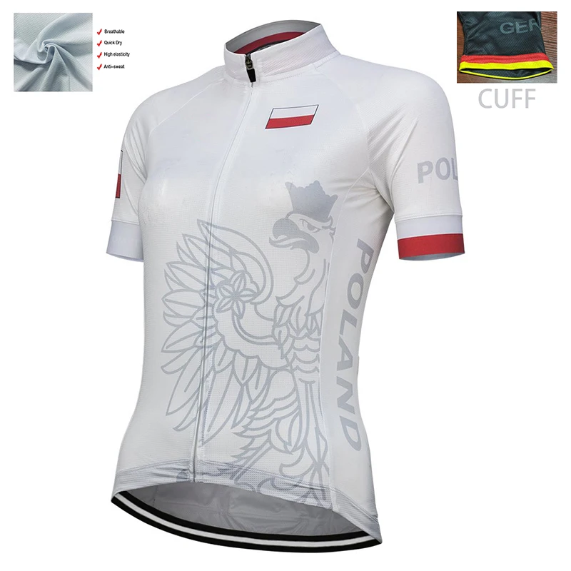 

Retro POLAND Universal Factory Sports Competition Cycling Jersey Ladies Polyester Breathable Customizable