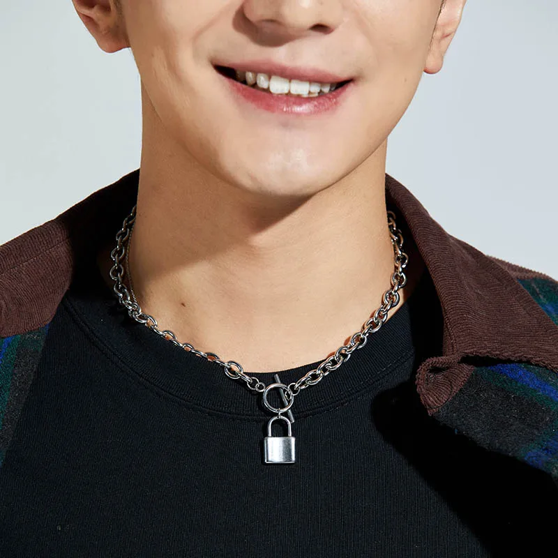 Чокер с замком в стиле панк женский длинная цепочка на шею ювелирное изделие