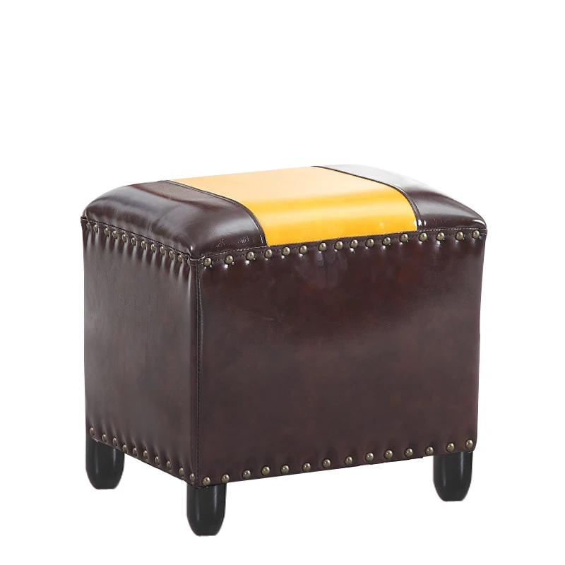 Красивый и великолепный кожаный квадратный табурет журнальный столик диван стул для ног диване стул для укладки