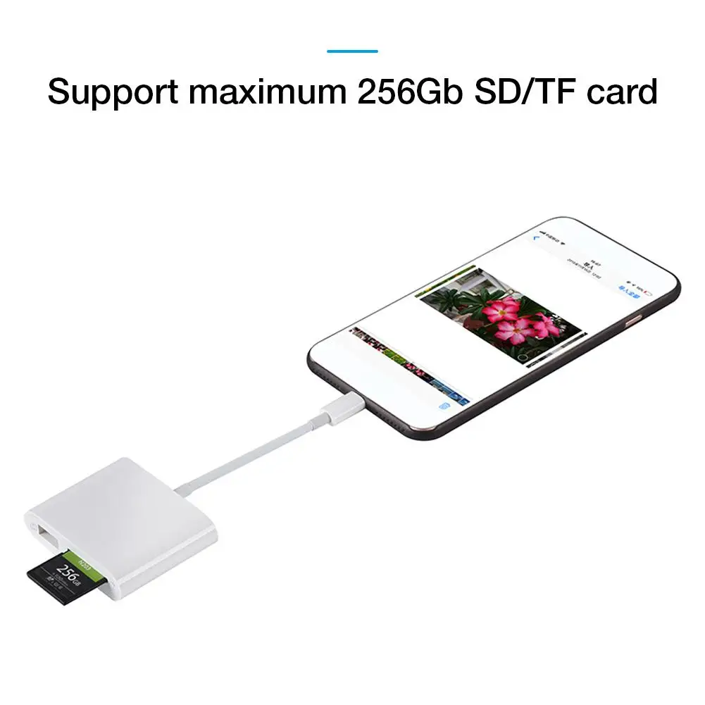 Для IPhone IPad 3 в 1 адаптер USB2.0/SD/TF карта Plug And Play многофункциональная камера Комплект OTG кардридер USB адаптер
