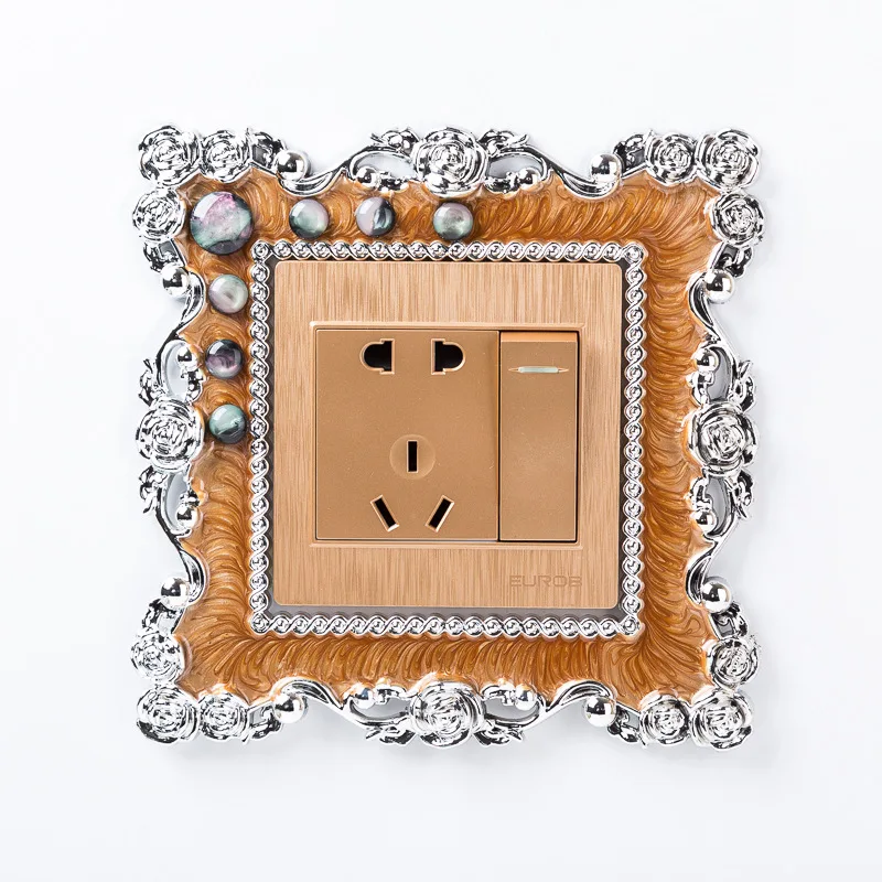 Art House Cat's Eye Stone Switch Cover 86*90 Size Bedroom Living Room 86*86 Type 2044 Switch Stickers European Switch