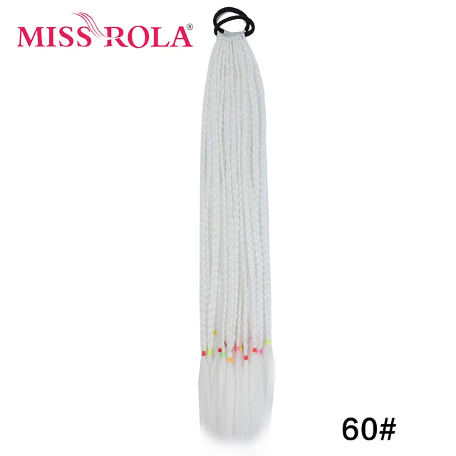 Synthetic Chignon Hair 60cm Hair Color Gradient Dirty Braided Ponytail Women Elastic Hair Rubber Band Hair Accessories Headband 60