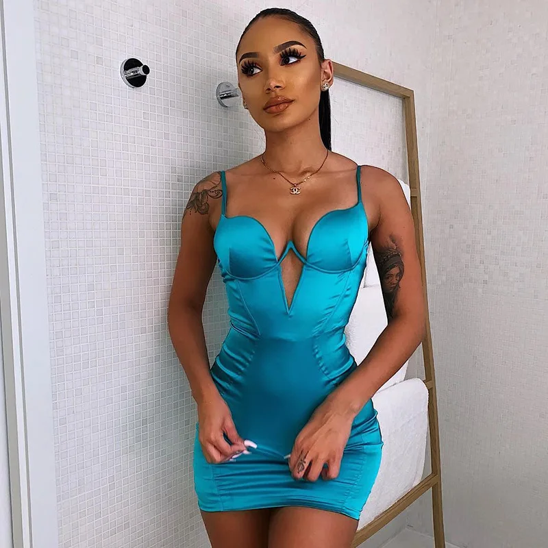 Горячая Распродажа 2019 летние женские платья сексуальные однотонные без рукавов