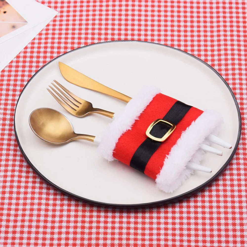 4 шт./лот Рождественский ужин рождественские украшения Санта одежда Салфетка