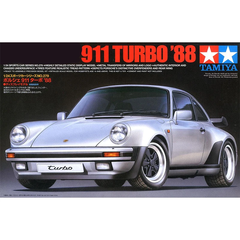 Tamiya масштаб 24279 1/24 Порше 911 турбо 1988 спортивный автомобиль дисплей коллекционная