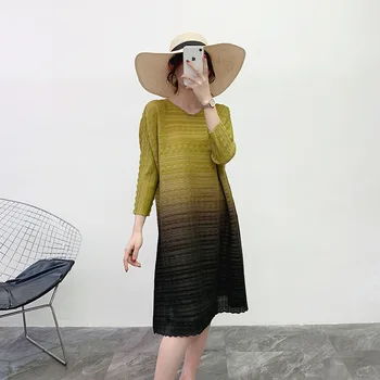 

Pleated Dress Women's New Style 2020 Summer Printing Loose Pleated Large Dress