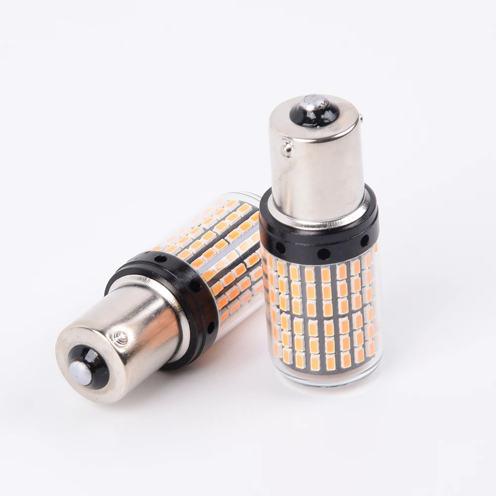 2X1156 144SMD BAU15S PY21W светодиодный указатели поворота лампочки Canbus Янтарный/Цвет: желтый, 12V