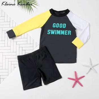 

Children's Swimwear Two Piece Separate Swimsuit Kids UPF50 Sun Protection Long Sleeve Boys Swimming Suit Toddler Bath Clothes