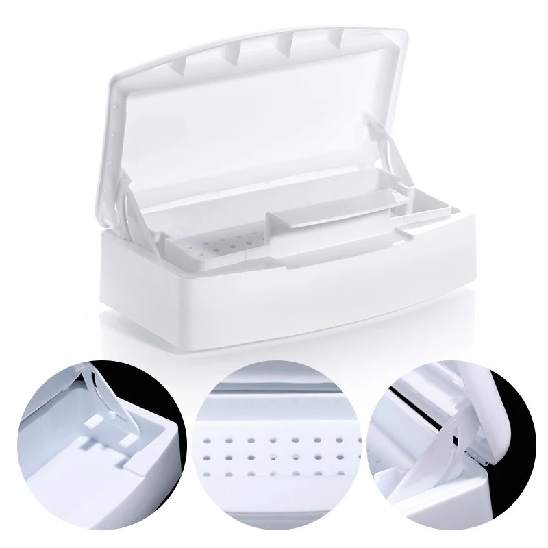 

Nail Sterilizer Disinfection Storage Box For Nail Drill Bits Storage Case Organizer Nipper Tweezers Plastic Case Nail Art Tool