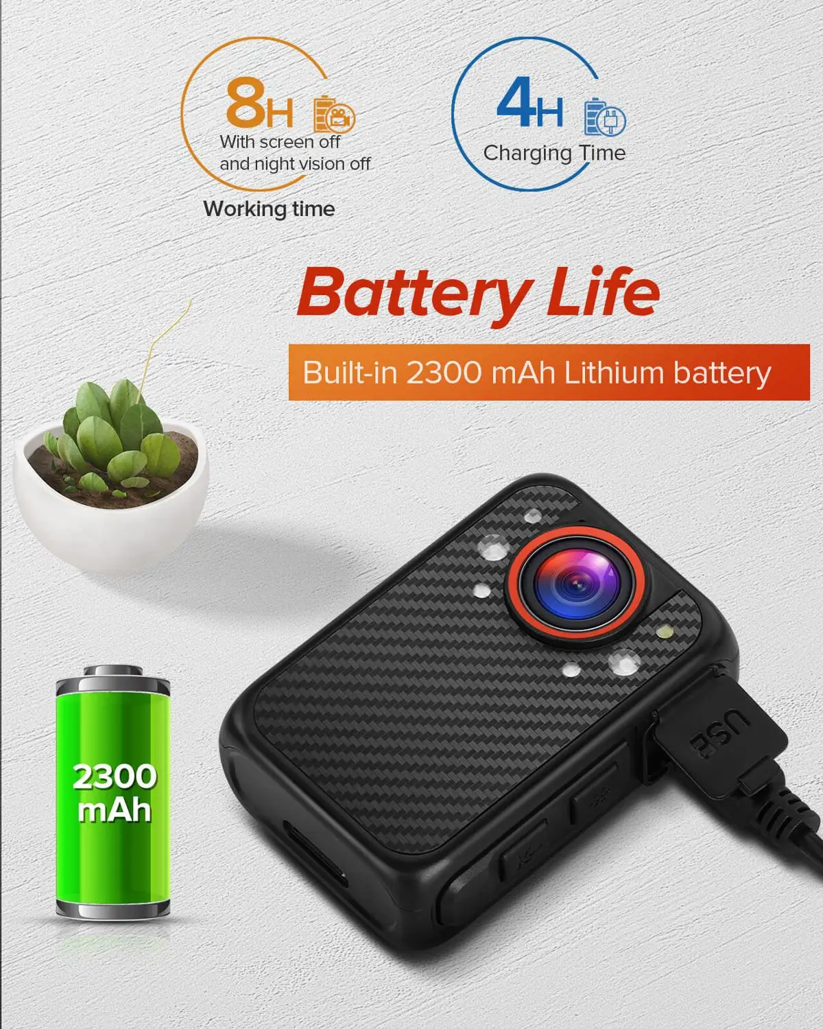 Boblov M7 Body Camera BOBLOV M7 128G 1080P HD Body Camera With 180