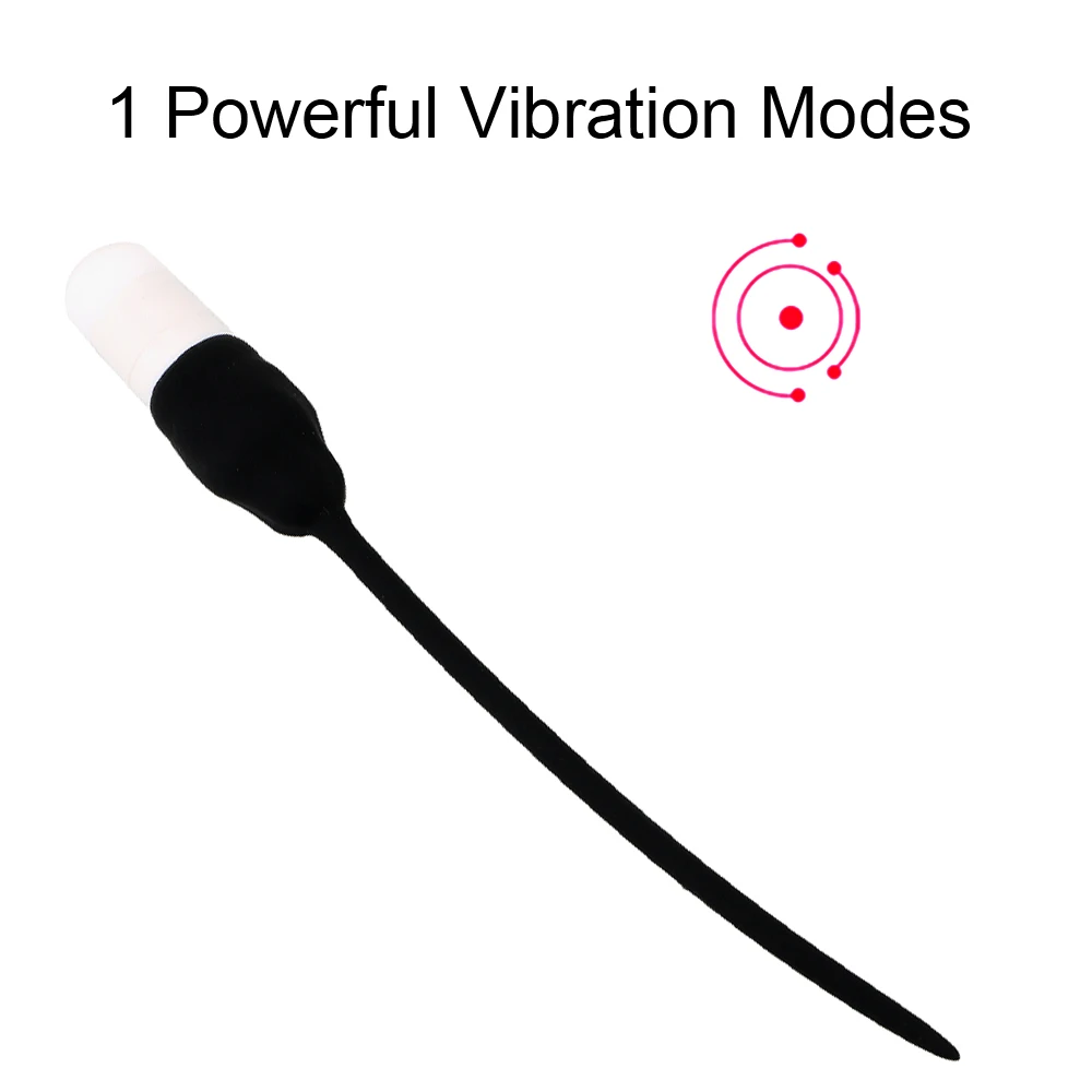 IKOKY Silicone Catheter Vibrator Sex Toys for Men Urethral Dilators Insertion Urethral Plug Penis Plug Single Speed