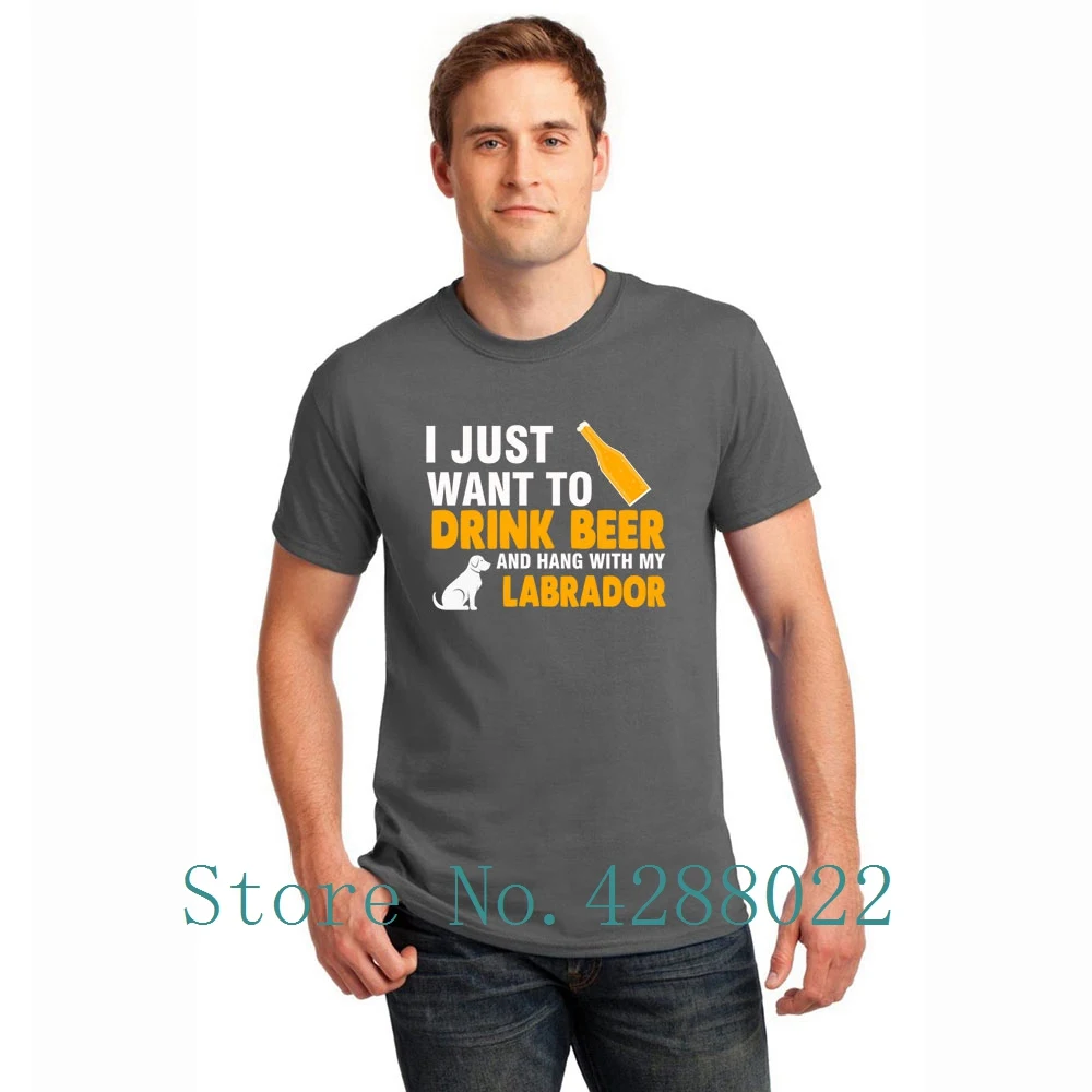 Gift For Labrador And Beer Lover. Tee Shirt O Neck Leisure Graphic Men T Sunlight Camisas Size S-3xl Slogan Top | Мужская одежда