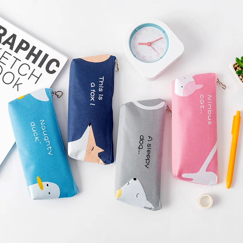 Простой мультяшный чехол для ручек большой вместимости с животными детей