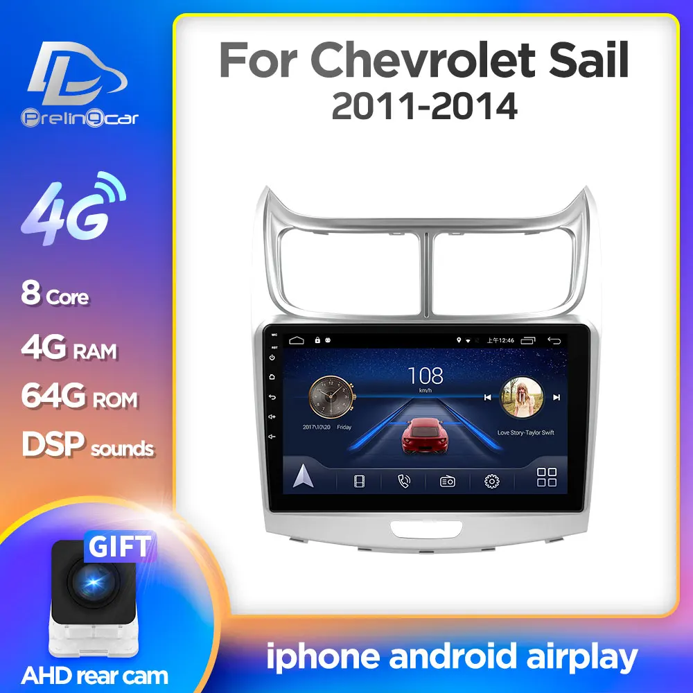 

4G Lte Android 9.0 multimedia navigation system for Chevrolet SAil 2011-2014 years car dvd player pillow monitor headrest radio