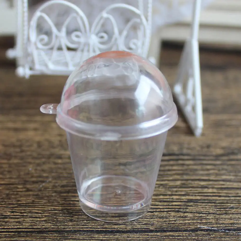 10 шт. мини-чашка для Мусса прозрачная пластиковая чашка для торта миниатюрная милая игрушка для игрового дома попкорн чашки для мороженого аксессуары для кукольного домика Декор