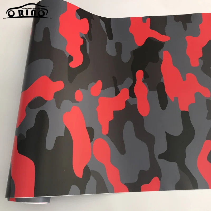 Noir Gris Rouge Vinyle Autocollant Wrap-7