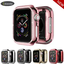 Чехол для Apple watch, 4 ремешка, 44 мм, 40 мм, iwatch, чехол 42 мм, 38 мм, Алмазная Защитная крышка, бампер, аксессуары для часов, 44