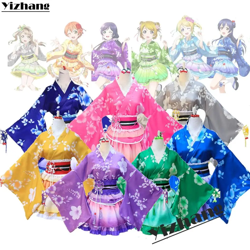 Японское аниме Yizhang LoveLive! Юката кимоно Пробуждение косплей костюм все персонажи