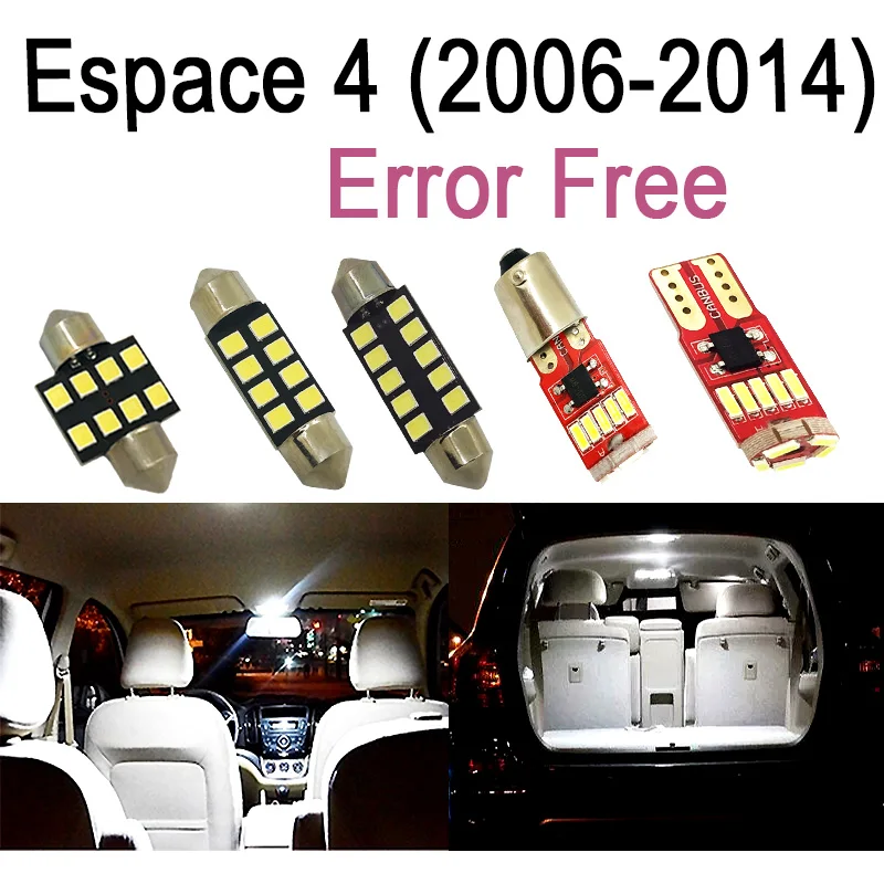 

23pc x For 2006-2014 Renault Espace 4 IV MK4 Error Free Car LED bulbs Interior Reading dome map trunk Light Kit (2006-2014)