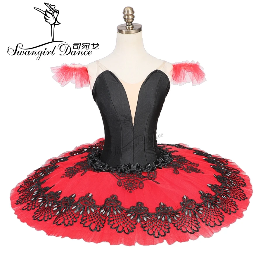 Don Quixote professional tutus red black pancake ballet costumes performance classical ballet tutu nutcracker tutu redBT9052
